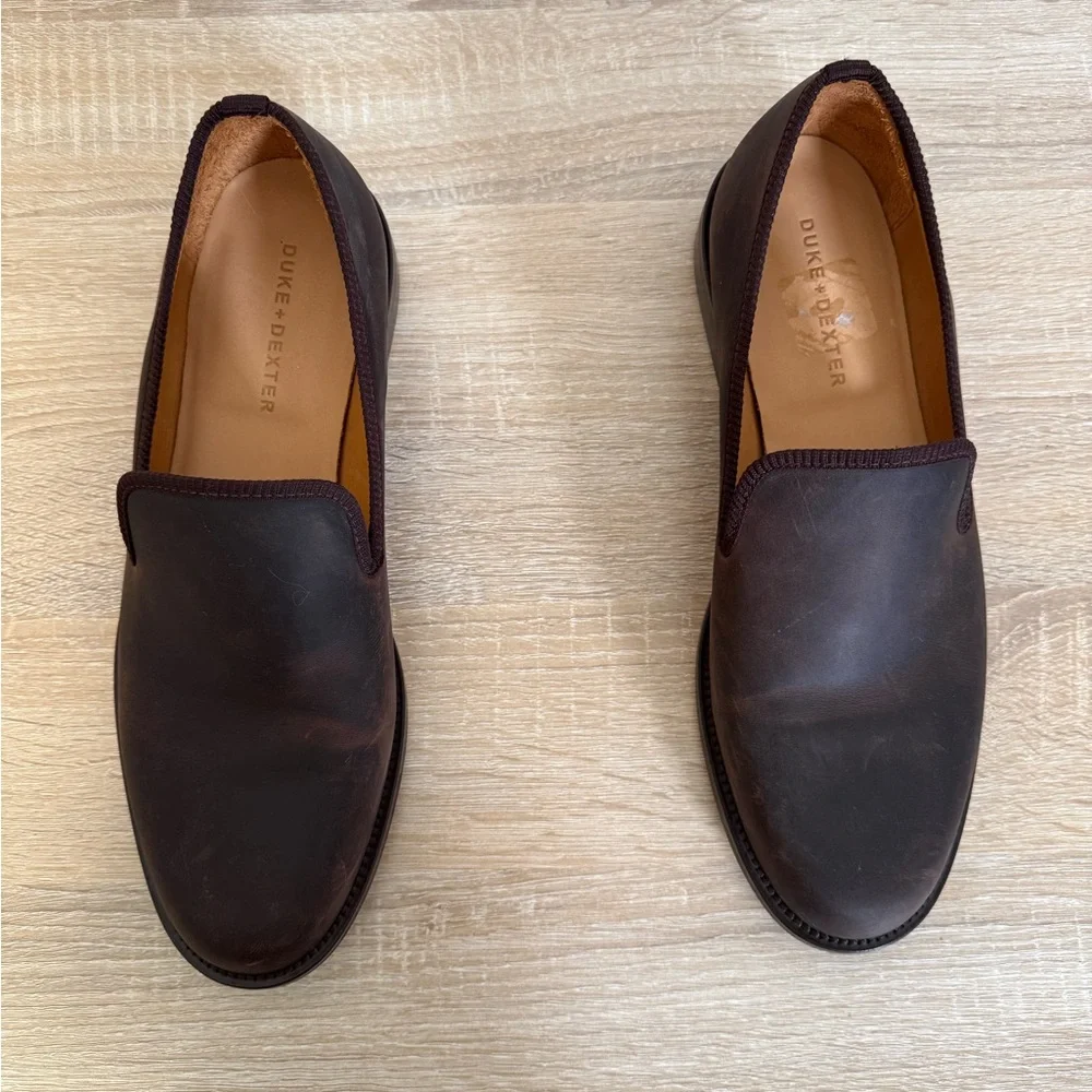 Duke + Dexter Bowler Brown Leather Loafers Men’s‎ Sz 11